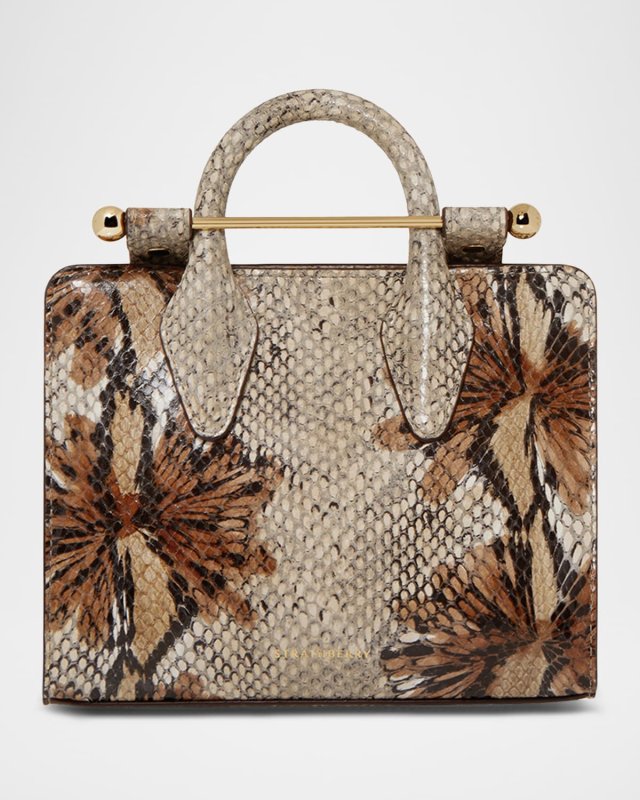 Nano Snake-Effect Leather Crossbody Bag
